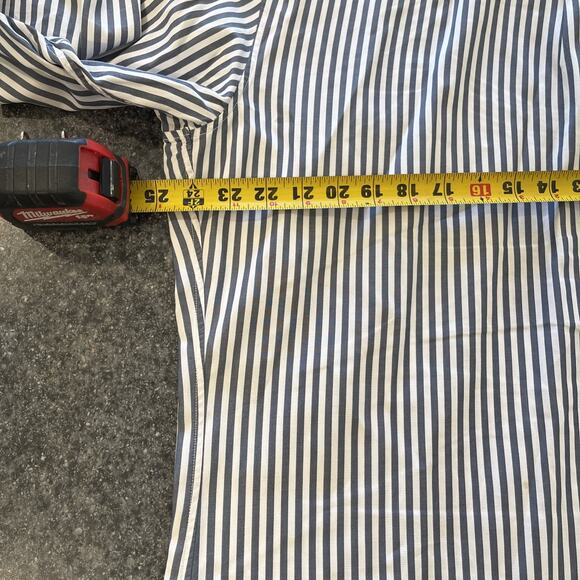 Banana Republic Mens Long Sleeve Button Up Shirt XL White Grey Striped Cotton - Picture 11 of 11